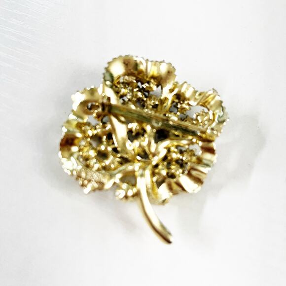 BSK Vintage Aurora Borealis Brooch Pin - Picture 9 of 9